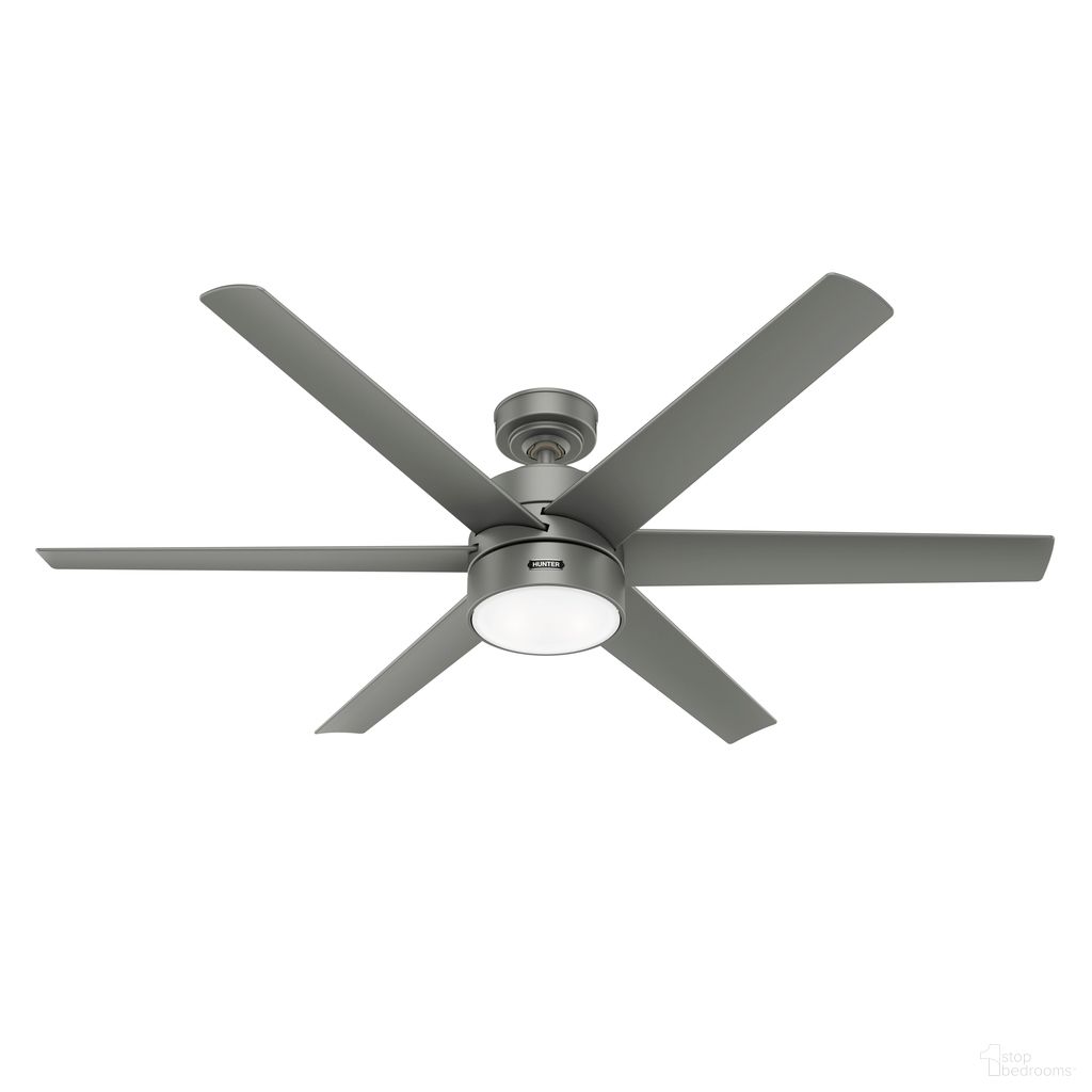 Solaria 60 Inch Energy Star Damp Rated Ceiling Fan with LED Light Kit and Wall Control In Matte Silver