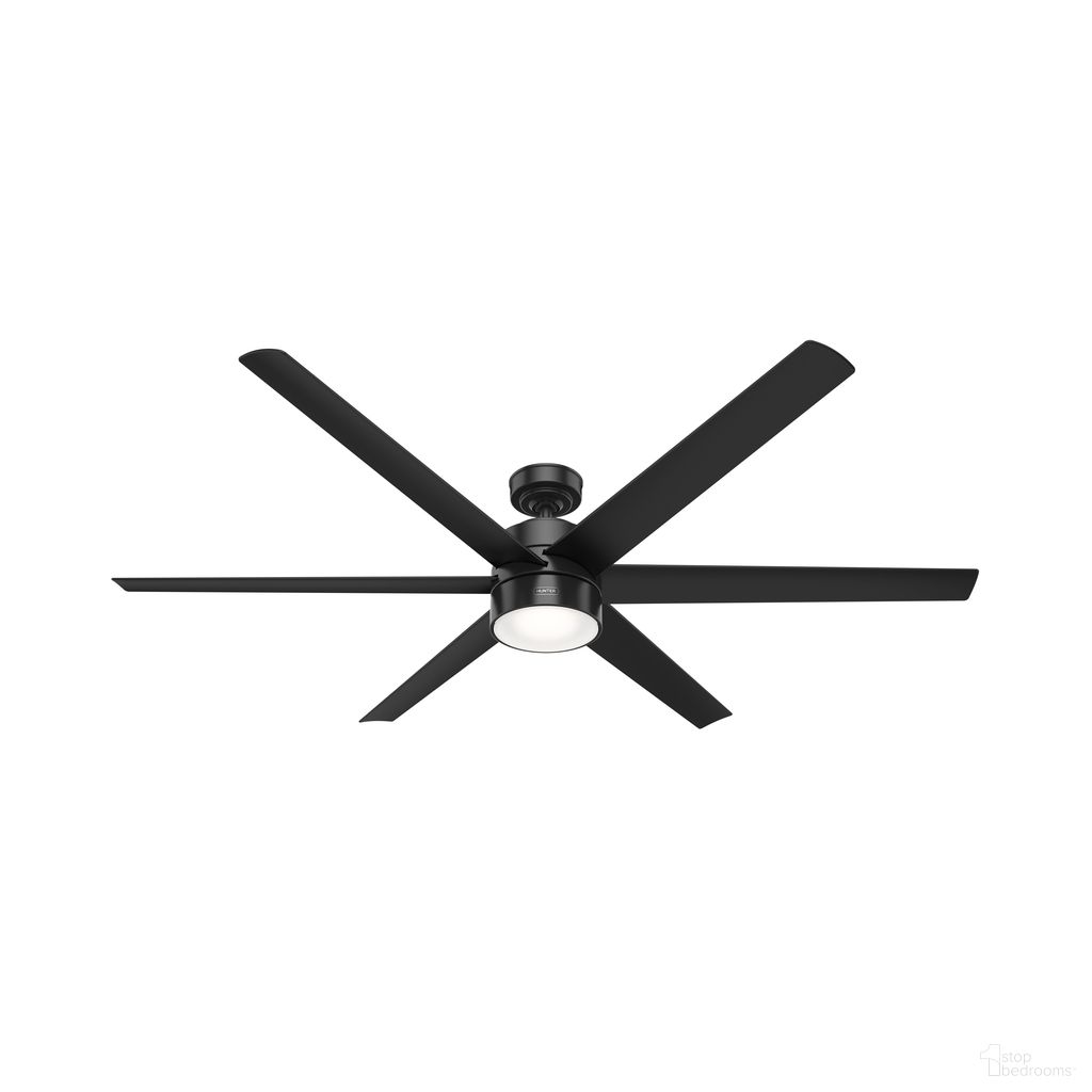 Solaria 72 Inch Energy Star Damp Rated Ceiling Fan with LED Light Kit and Wall Control In Matte Black