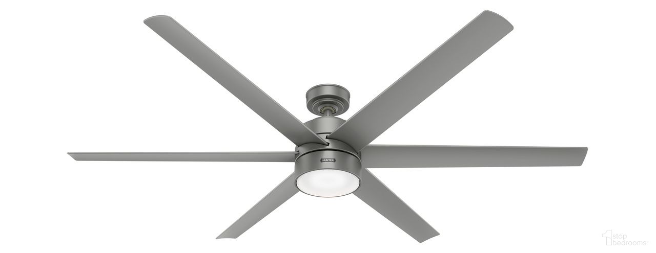 Solaria 72 Inch Energy Star Damp Rated Ceiling Fan with LED Light Kit and Wall Control In Matte Silver