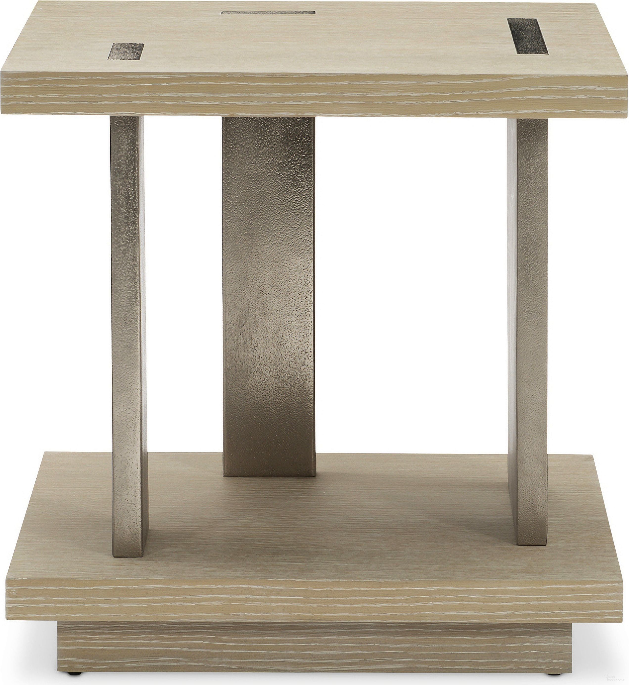 The appearance of Solaria Square Side Table designed by Bernhardt in the modern / contemporary interior design. This dune/shiny nickel piece of furniture  was selected by 1StopBedrooms from Solaria Collection to add a touch of cosiness and style into your home. Sku: 310124. Material: Metal.