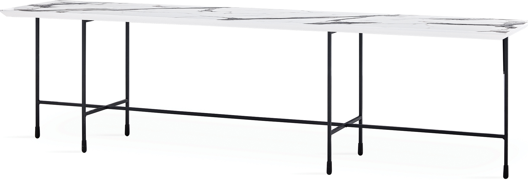 Solaro Long Coffee Table Marble Patterned In Marble by Enza Home