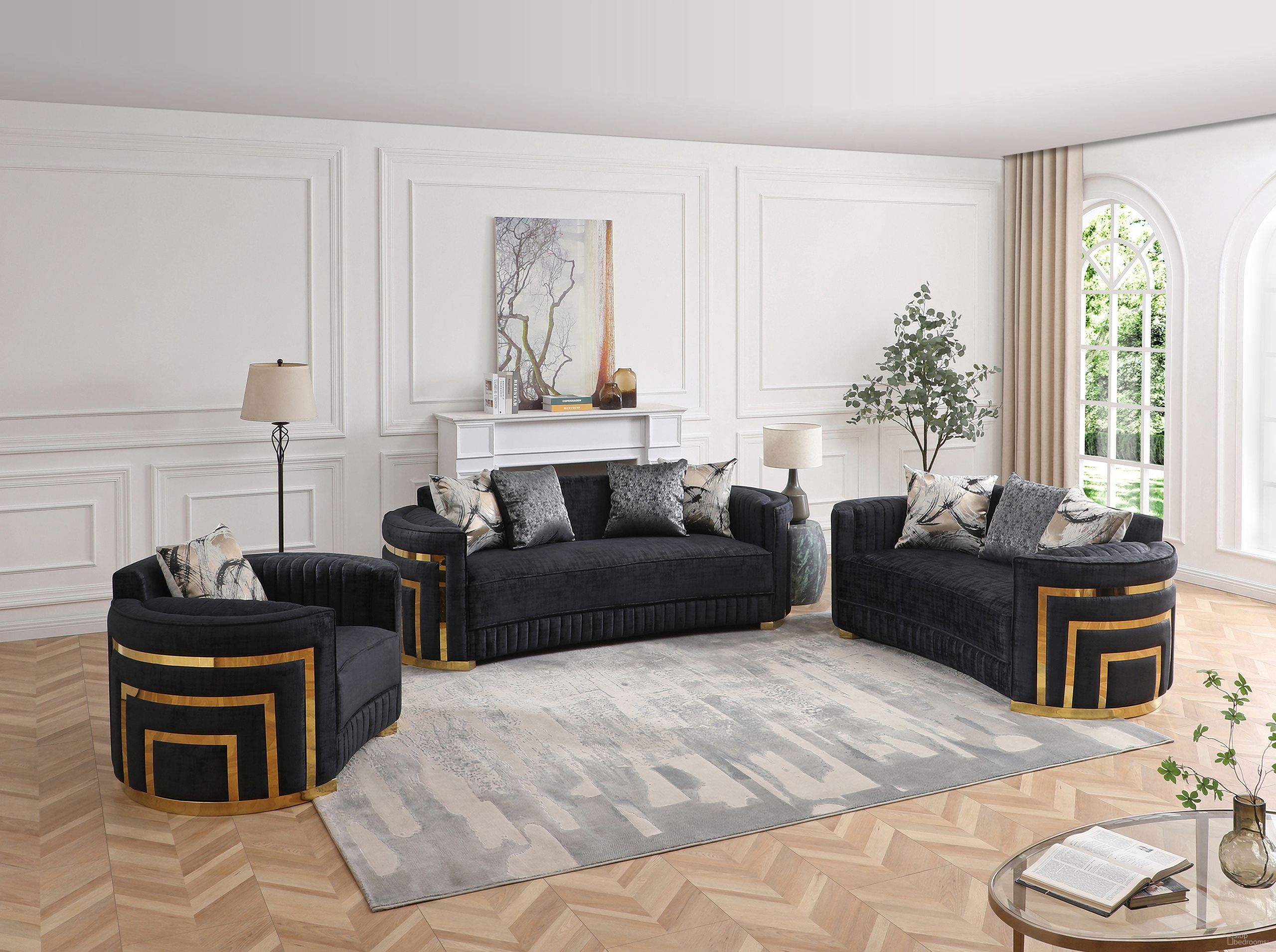 The appearance of Soledad Living Room Set In Black designed by Glory in the modern / contemporary interior design. This black piece of furniture was selected by 1StopBedrooms from Soledad Collection to add a touch of cosiness and style into your home. Sku: G00523A-S;G00523A-L. Material: Polyester.