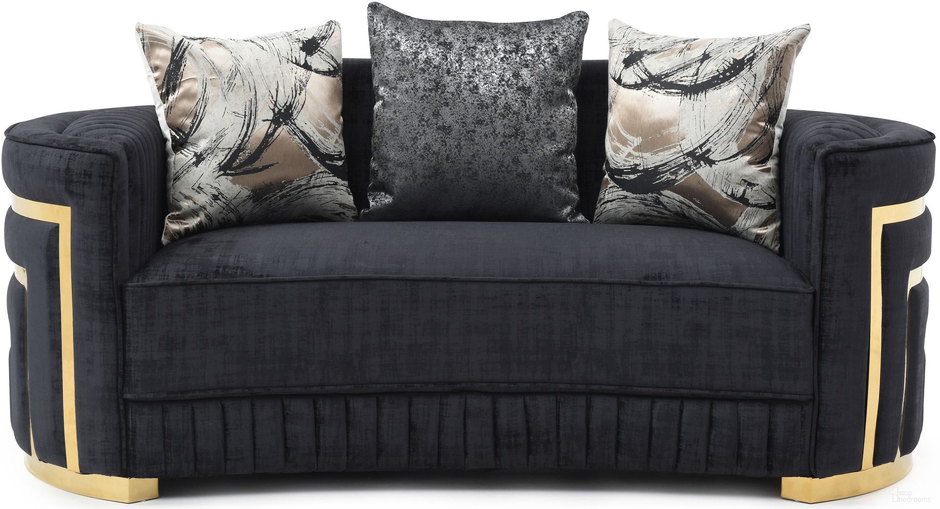 The appearance of Soledad Loveseat In Black designed by Glory in the modern / contemporary interior design. This black piece of furniture was selected by 1StopBedrooms from Soledad Collection to add a touch of cosiness and style into your home. Sku: G00523A-L Box 1;G00523A-L Box 2. Material: Polyester.