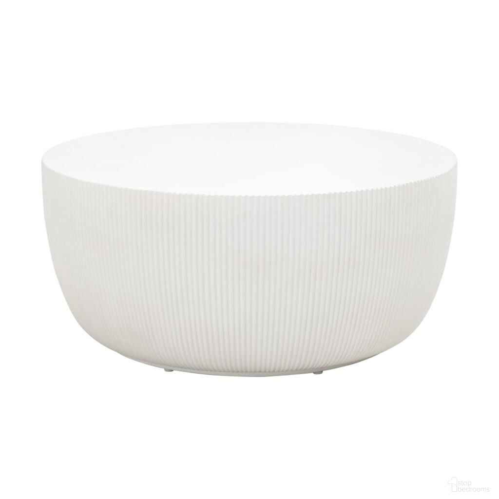 Soleil Fluted Coffee Table In Ivory