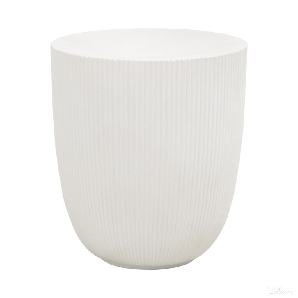 Soleil Fluted End Table In Ivory