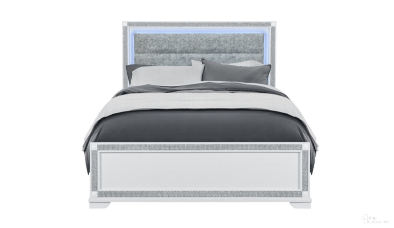 Soleil Queen Upholstered Bed In White