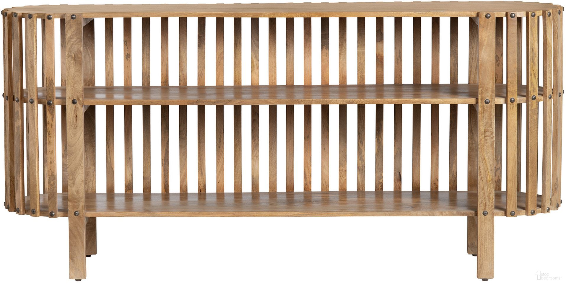 The appearance of Solid Mango 1 Shelf Sofa/Console Table In Brown designed by Crestview Collection in the coastal interior design. This brown piece of furniture was selected by 1StopBedrooms from to add a touch of cosiness and style into your home. Sku: CVFNR4505. Material: Solid Wood.