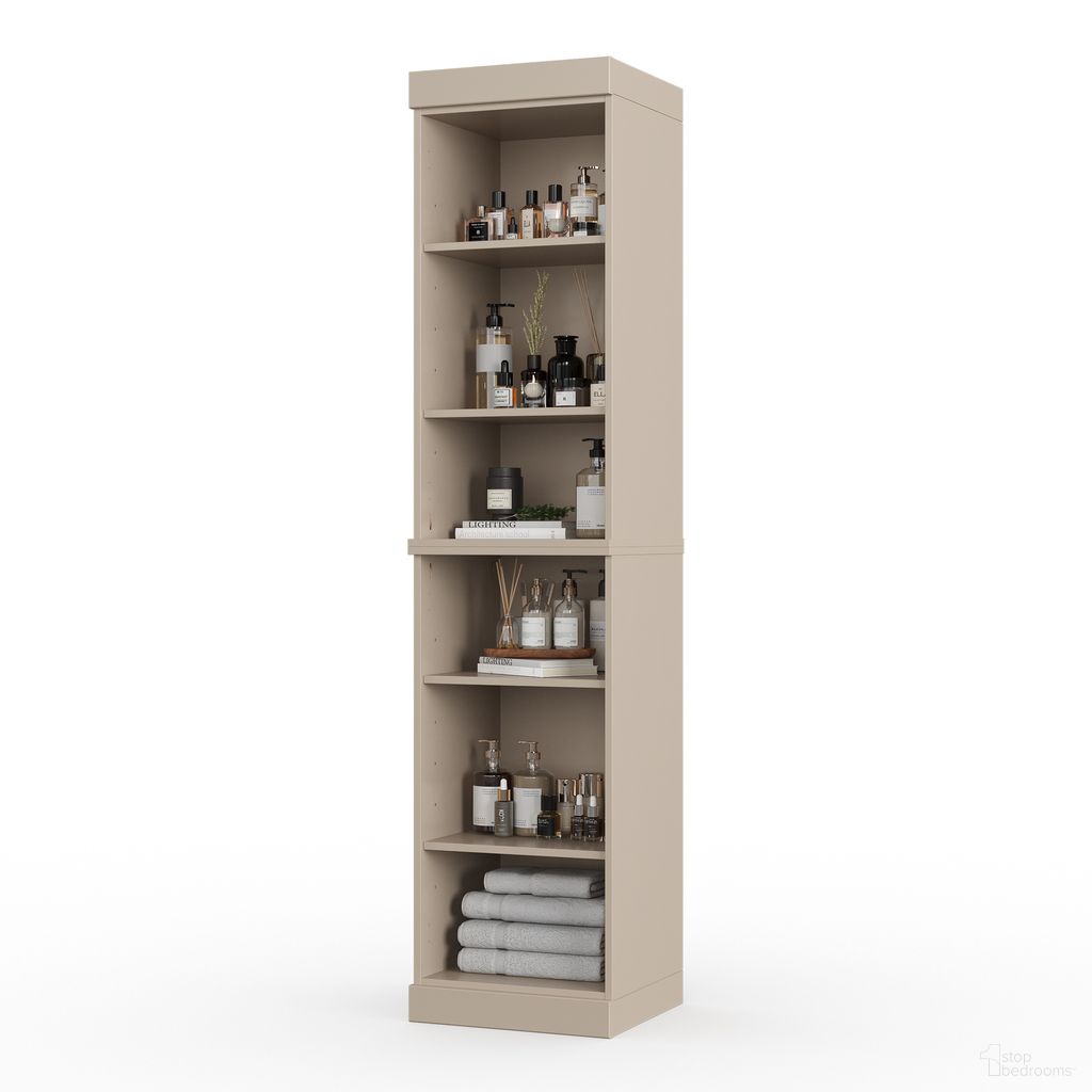 Solid Wood 16.5" Bathroom Storage Cabinet With Adjustable Shelves In Beige
