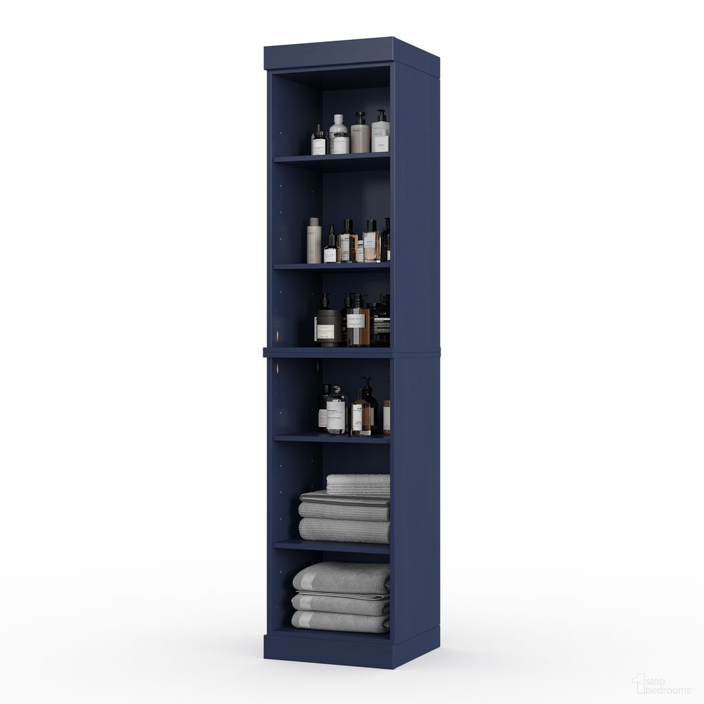 The appearance of Solid Wood 16.5" Bathroom Storage Cabinet With Adjustable Shelves In Navy Blue designed by Palace Imports in the modern / contemporary interior design. This navy blue piece of furniture was selected by 1StopBedrooms from to add a touch of cosiness and style into your home. Sku: 644-15. Material: Solid Pine Wood.