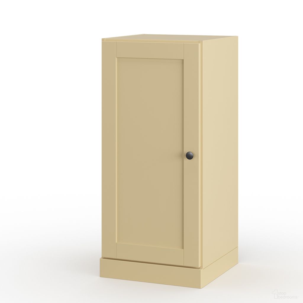 Solid Wood 16.5" Bathroom Storage Cabinet With Shaker Door And Adjustable Shelves In Yellow