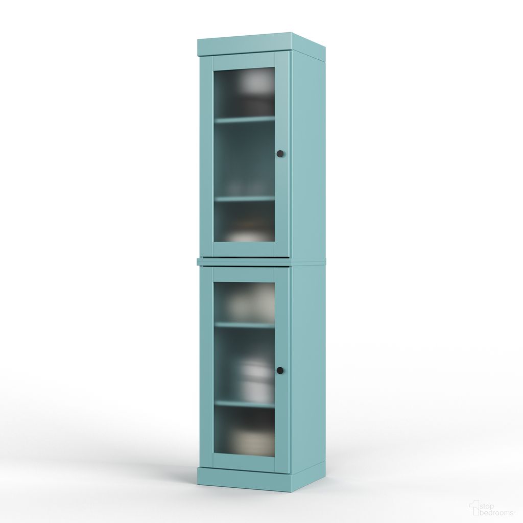 The appearance of Solid Wood 16.5" Pantry Cabinet With Frosted Glass Doors And Adjustable Shelves In Aqua designed by Palace Imports in the modern / contemporary interior design. This aqua piece of furniture was selected by 1StopBedrooms from to add a touch of cosiness and style into your home. Sku: 915-11. Material: Solid Pine Wood.