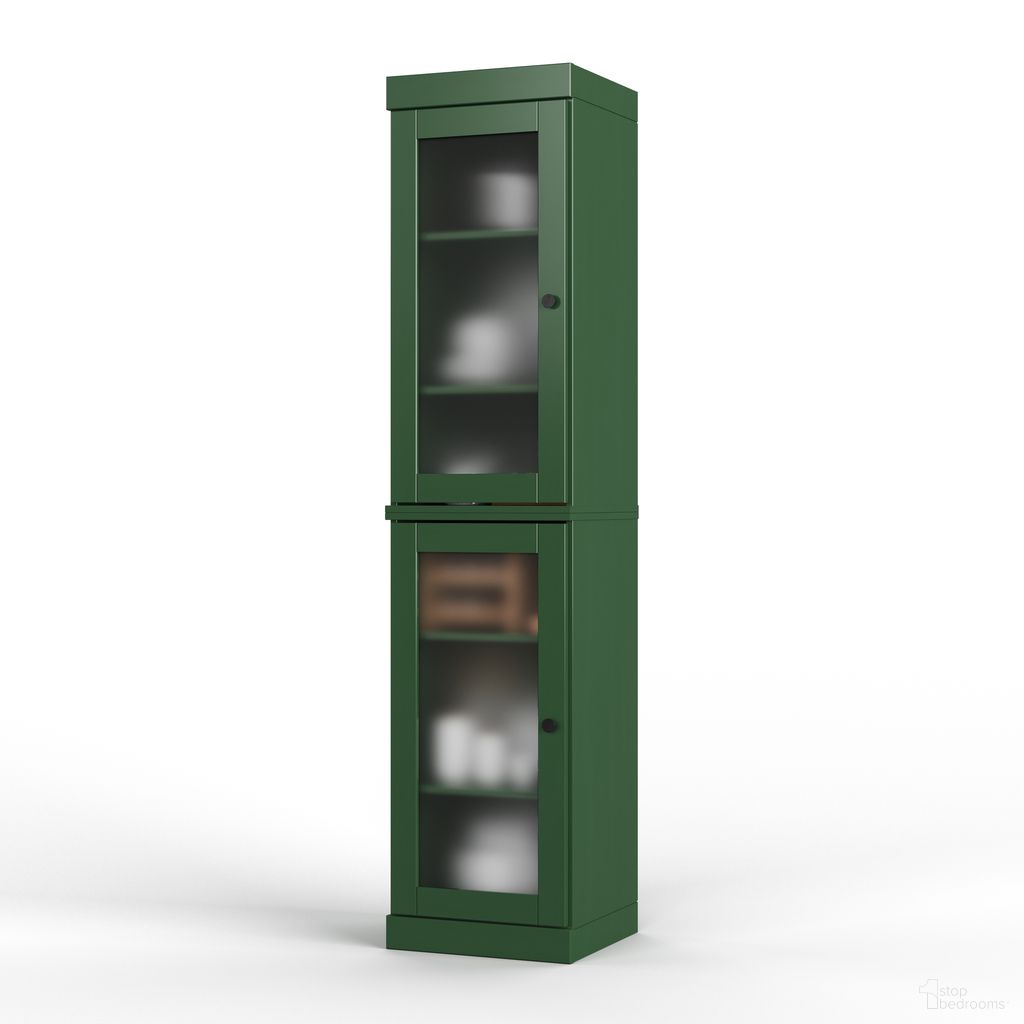 The appearance of Solid Wood 16.5" Pantry Cabinet With Frosted Glass Doors And Adjustable Shelves In Green designed by Palace Imports in the modern / contemporary interior design. This green piece of furniture was selected by 1StopBedrooms from to add a touch of cosiness and style into your home. Sku: 915-12. Material: Solid Pine Wood.