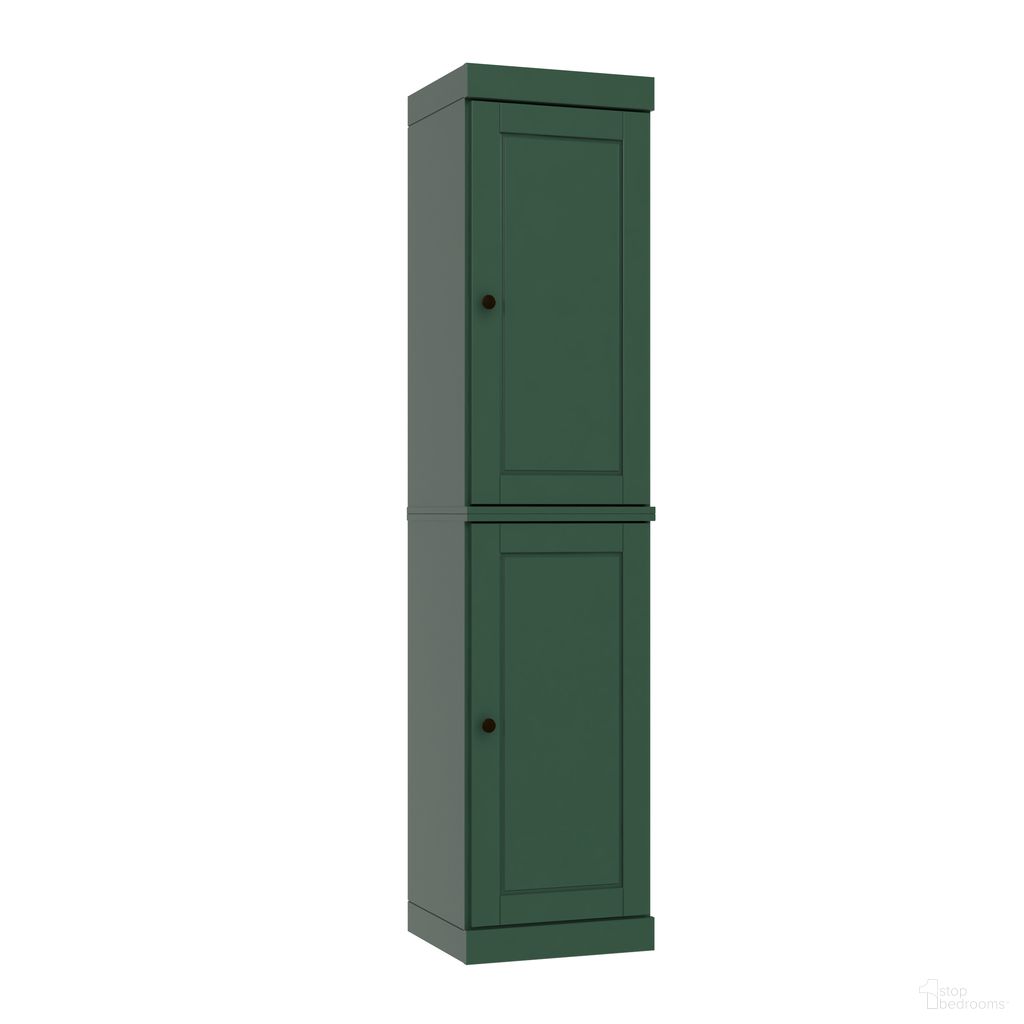 The appearance of Solid Wood 16.5" Pantry Cabinet With Raised Panel Doors And Adjustable Shelves In Green designed by Palace Imports in the modern / contemporary interior design. This green piece of furniture  was selected by 1StopBedrooms from  to add a touch of cosiness and style into your home. Sku: 980-12. Material: Solid Pine Wood.