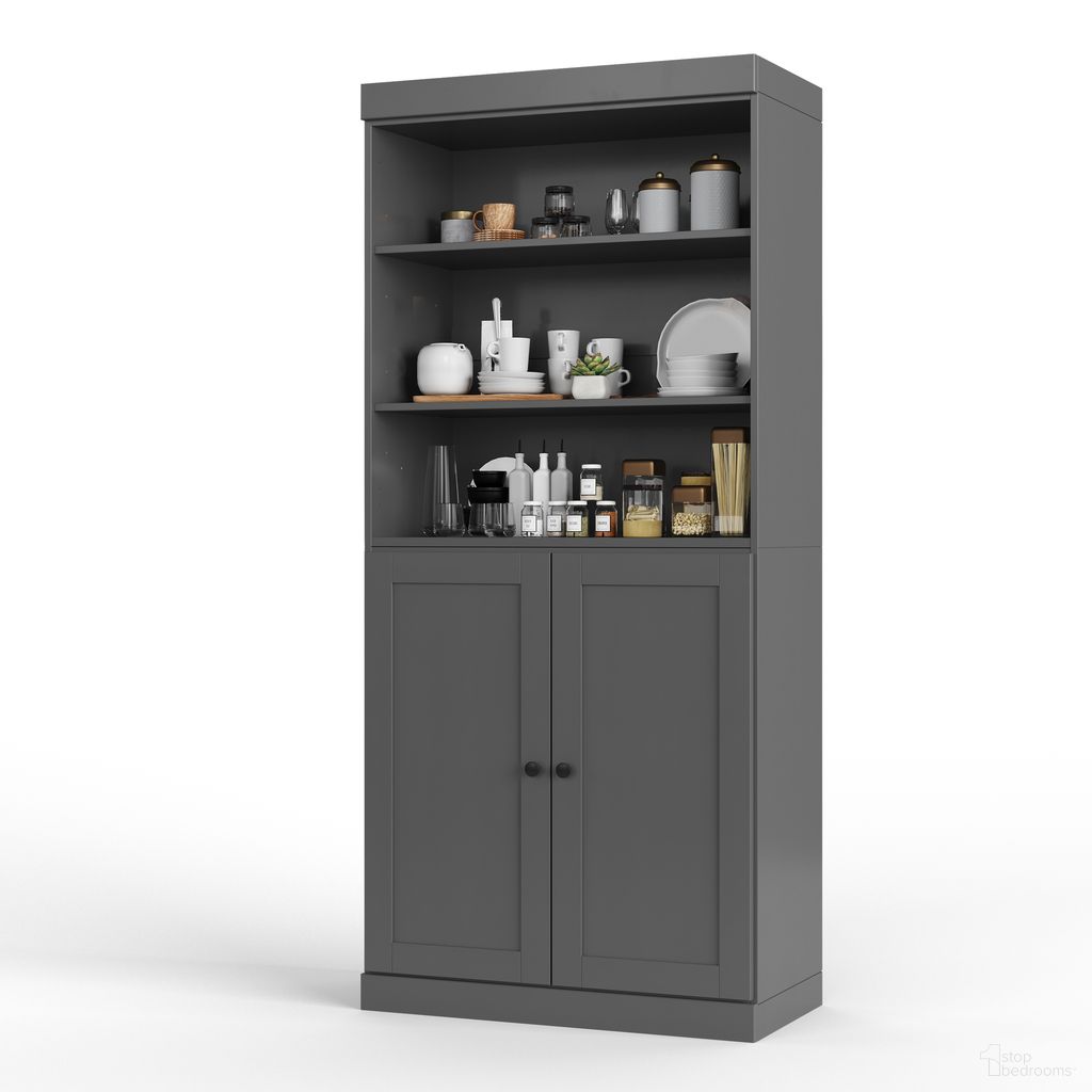 The appearance of Solid Wood 32" Pantry Cabinet With 2-Drawers And Adjustable Shelves In Gray designed by Palace Imports in the modern / contemporary interior design. This gray piece of furniture was selected by 1StopBedrooms from to add a touch of cosiness and style into your home. Sku: 3225. Material: Solid Pine Wood.