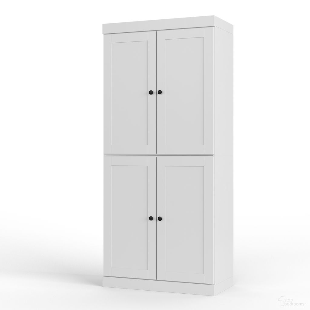 The appearance of Solid Wood 32" Pantry Cabinet With 2-Drawers And Adjustable Shelves In White designed by Palace Imports in the modern / contemporary interior design. This white piece of furniture was selected by 1StopBedrooms from to add a touch of cosiness and style into your home. Sku: 3241. Material: Solid Pine Wood.