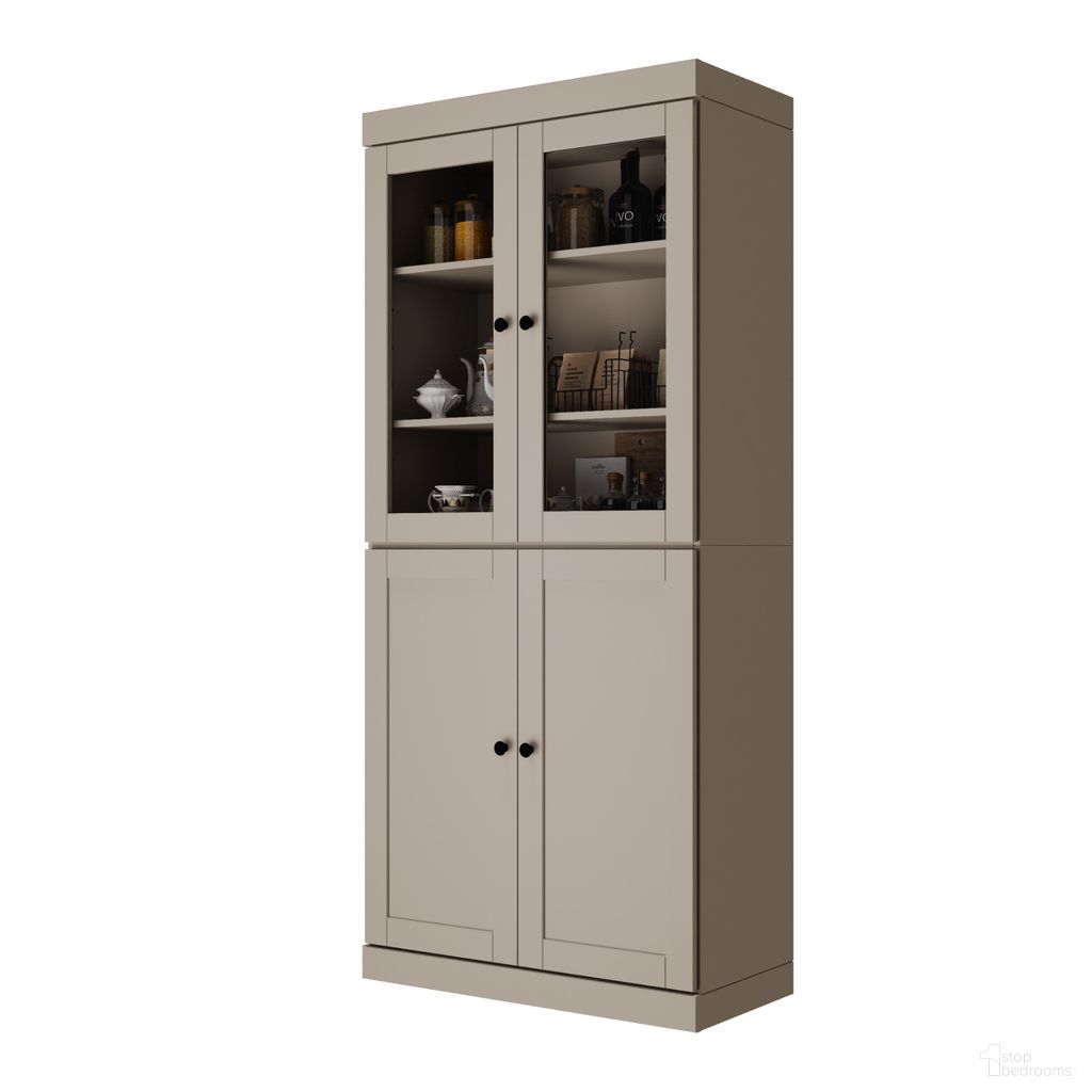 The appearance of 32 Inch Pantry Cabinet with Shaker and Clear Glass Doors In Beige designed by Palace Imports in the modern / contemporary interior design. This beige piece of furniture was selected by 1StopBedrooms from to add a touch of cosiness and style into your home. Sku: 325-14. Material: Solid Pine Wood.