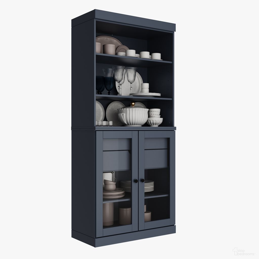 The appearance of Solid Wood 32" Pantry Cabinet With Clear Glass Doors And 2-Drawers In Antique Blue designed by Palace Imports in the modern / contemporary interior design. This antique blue piece of furniture was selected by 1StopBedrooms from to add a touch of cosiness and style into your home. Sku: 983-16. Material: Solid Pine Wood.