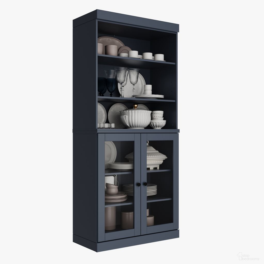The appearance of Solid Wood 32" Pantry Cabinet With Clear Glass Doors And Adjustable Shelves In Antique Blue designed by Palace Imports in the modern / contemporary interior design. This antique blue piece of furniture was selected by 1StopBedrooms from to add a touch of cosiness and style into your home. Sku: 945-16. Material: Solid Pine Wood.
