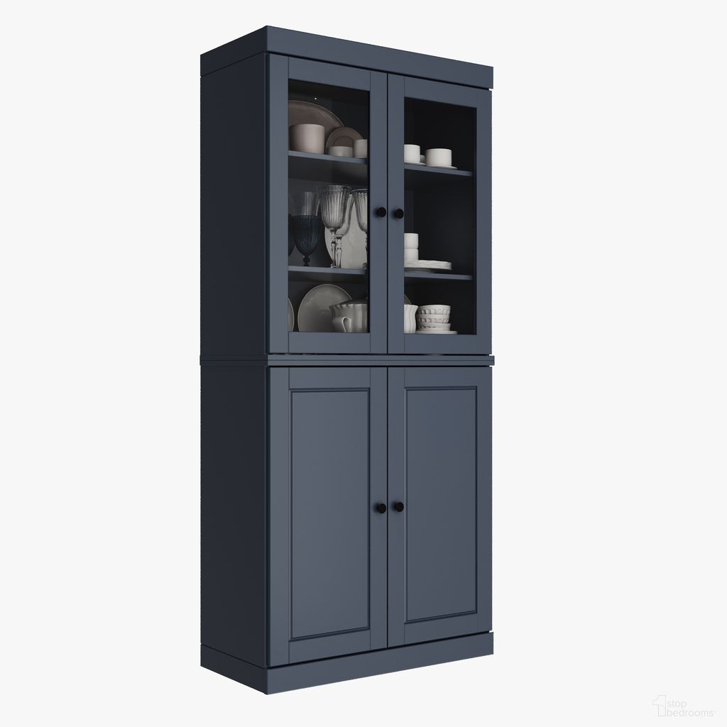 The appearance of Solid Wood 32" Pantry Cabinet With Raised Panel And Clear Glass Doors In Antique Blue designed by Palace Imports in the modern / contemporary interior design. This antique blue piece of furniture was selected by 1StopBedrooms from to add a touch of cosiness and style into your home. Sku: 947-16. Material: Solid Pine Wood.