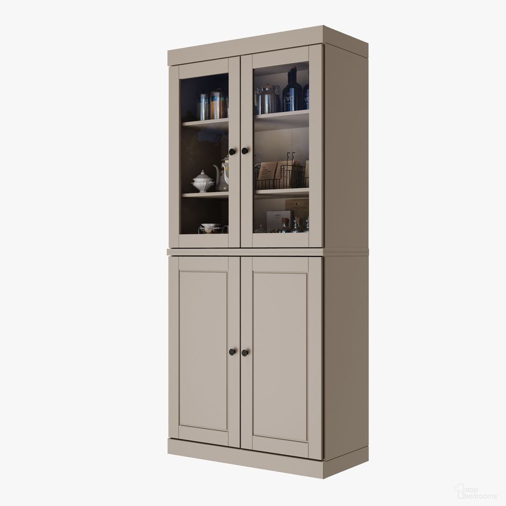 The appearance of Solid Wood 32" Pantry Cabinet With Raised Panel And Clear Glass Doors In Beige designed by Palace Imports in the modern / contemporary interior design. This beige piece of furniture was selected by 1StopBedrooms from to add a touch of cosiness and style into your home. Sku: 947-14. Material: Solid Pine Wood.