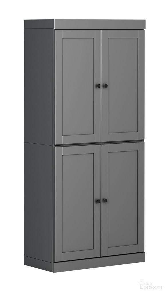 The appearance of Solid Wood 32" Pantry Cabinet With Shaker Doors And Adjustable Shelves In Gray designed by Palace Imports in the modern / contemporary interior design. This gray piece of furniture was selected by 1StopBedrooms from to add a touch of cosiness and style into your home. Sku: 3235. Material: Solid Pine Wood.