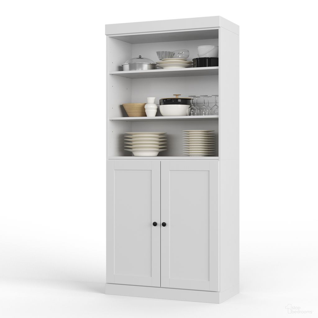 The appearance of Solid Wood 32" Pantry Cabinet With Shaker Doors And Adjustable Shelves In White designed by Palace Imports in the modern / contemporary interior design. This white piece of furniture was selected by 1StopBedrooms from to add a touch of cosiness and style into your home. Sku: 3211. Material: Solid Pine Wood.