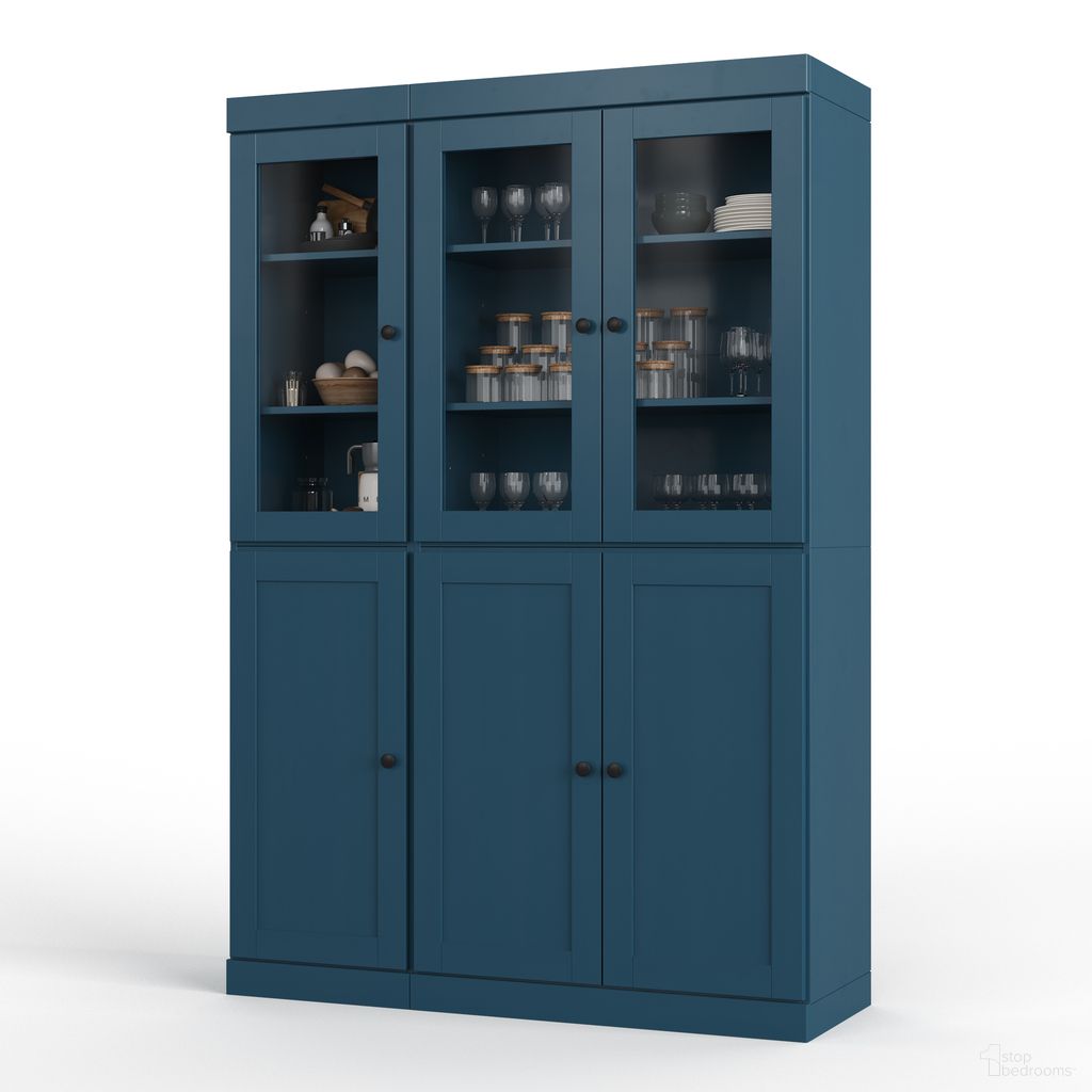 The appearance of Solid Wood 48.5" Pantry Cabinet With Clear Glass And 2-Drawers In Black designed by Palace Imports in the modern / contemporary interior design. This black piece of furniture was selected by 1StopBedrooms from to add a touch of cosiness and style into your home. Sku: 3328. Material: Solid Pine Wood.