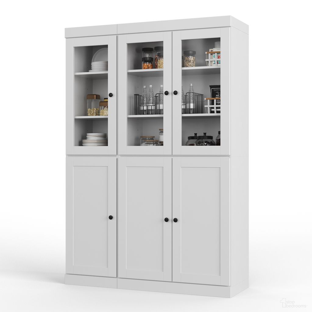 The appearance of Solid Wood 48.5" Pantry Cabinet With Clear Glass And 2-Drawers In White designed by Palace Imports in the modern / contemporary interior design. This white piece of furniture was selected by 1StopBedrooms from to add a touch of cosiness and style into your home. Sku: 3321. Material: Solid Pine Wood.