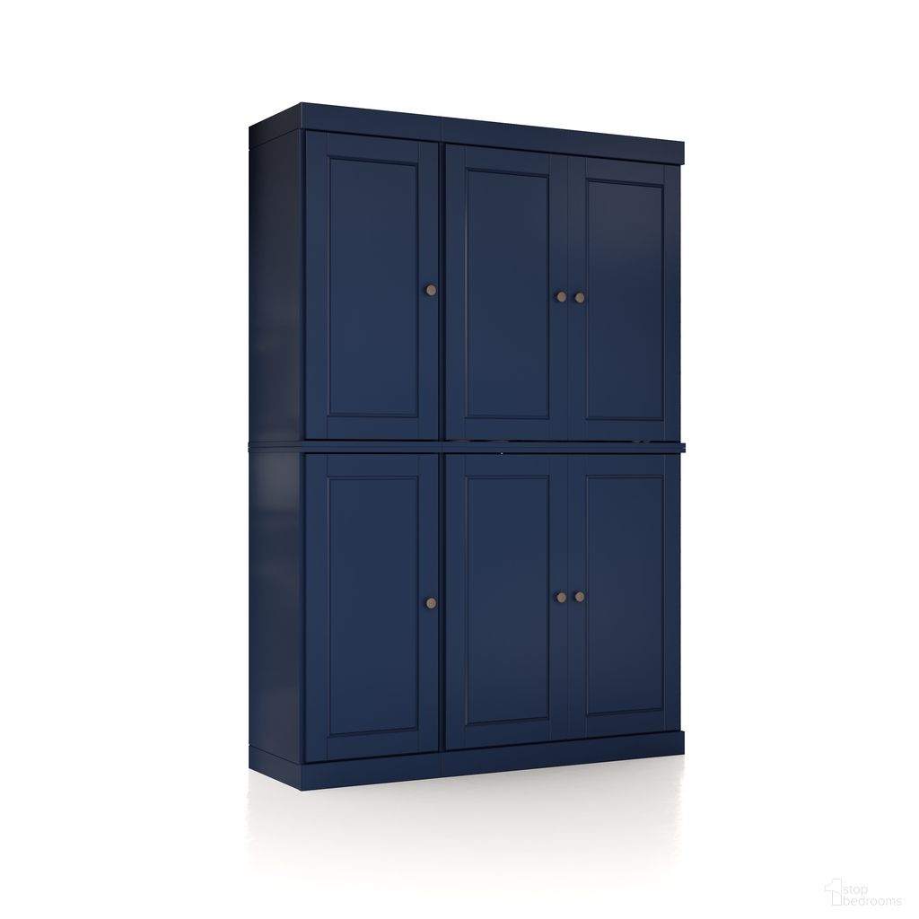 The appearance of Solid Wood 48.5" Pantry Cabinet With Raised Panel Doors And Adjustable Shelves In Navy Blue designed by Palace Imports in the modern / contemporary interior design. This navy blue piece of furniture was selected by 1StopBedrooms from to add a touch of cosiness and style into your home. Sku: 953-15. Material: Solid Pine Wood.