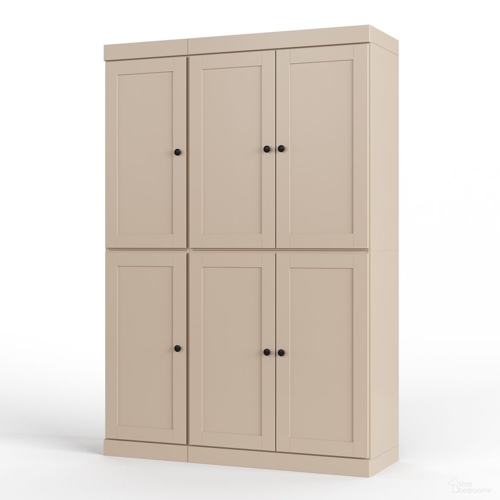 The appearance of Solid Wood 48.5" Pantry Cabinet With Shaker Doors And 2-Drawers In Beige designed by Palace Imports in the modern / contemporary interior design. This beige piece of furniture was selected by 1StopBedrooms from to add a touch of cosiness and style into your home. Sku: 330-14. Material: Solid Pine Wood.