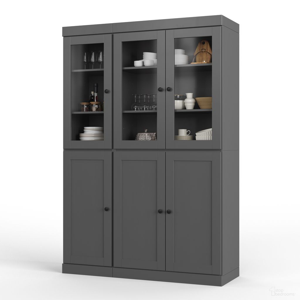 The appearance of Solid Wood 48.5" Pantry China Cabinet With Clear Glass And Shaker Doors In Gray designed by Palace Imports in the modern / contemporary interior design. This gray piece of furniture was selected by 1StopBedrooms from to add a touch of cosiness and style into your home. Sku: 3315. Material: Solid Pine Wood.