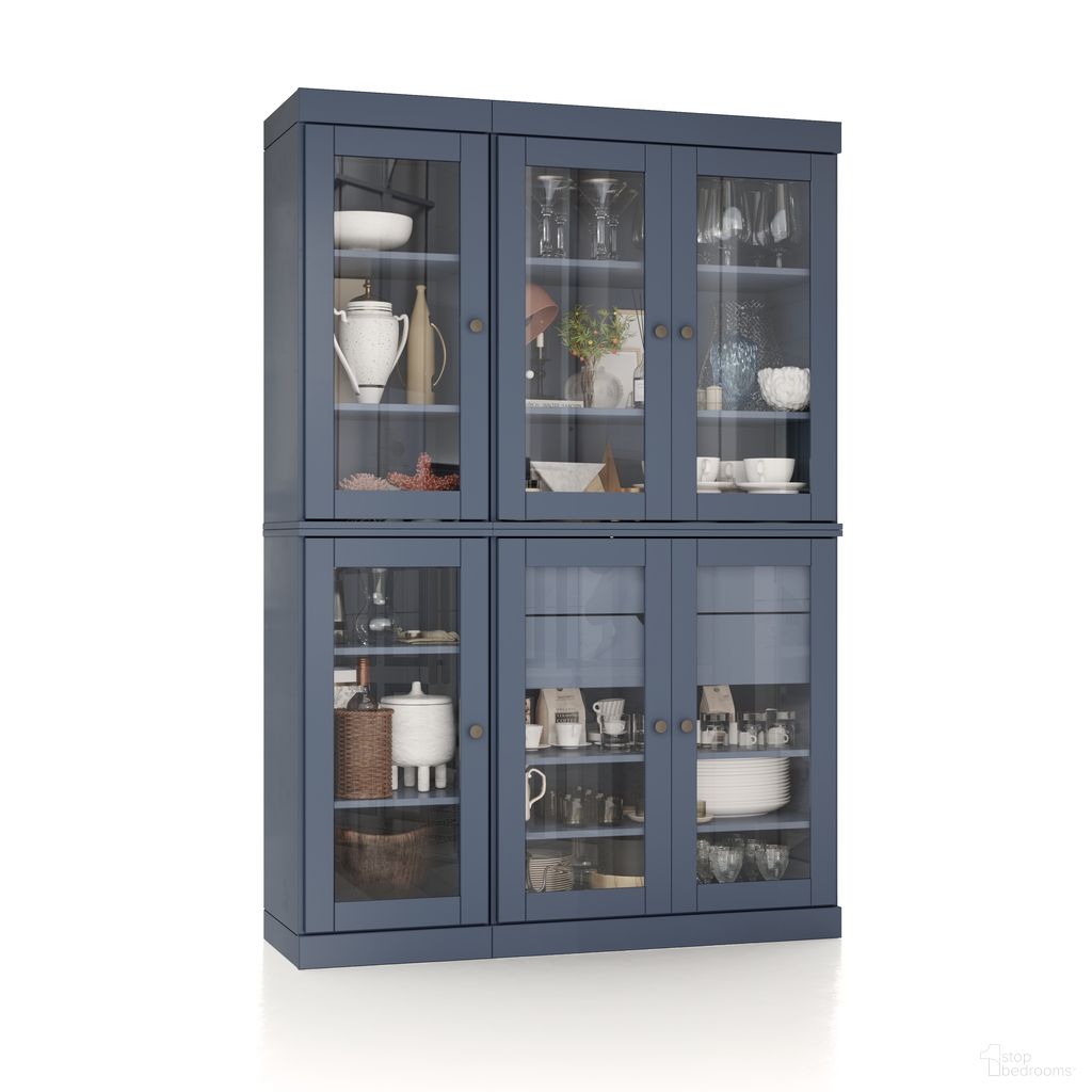 The appearance of Solid Wood 48.5" Pantry China Cabinet With Clear Glass Doors And 2-Drawers In Antique Blue designed by Palace Imports in the modern / contemporary interior design. This antique blue piece of furniture was selected by 1StopBedrooms from to add a touch of cosiness and style into your home. Sku: 958-16. Material: Solid Pine Wood.
