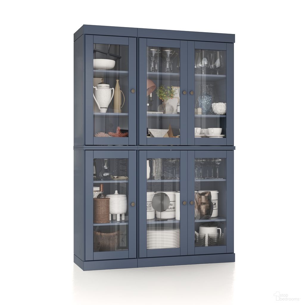 The appearance of Solid Wood 48.5" Pantry China Cabinet With Clear Glass Doors And Adjustable Shelves In Antique Blue designed by Palace Imports in the modern / contemporary interior design. This antique blue piece of furniture was selected by 1StopBedrooms from to add a touch of cosiness and style into your home. Sku: 956-16. Material: Solid Pine Wood.