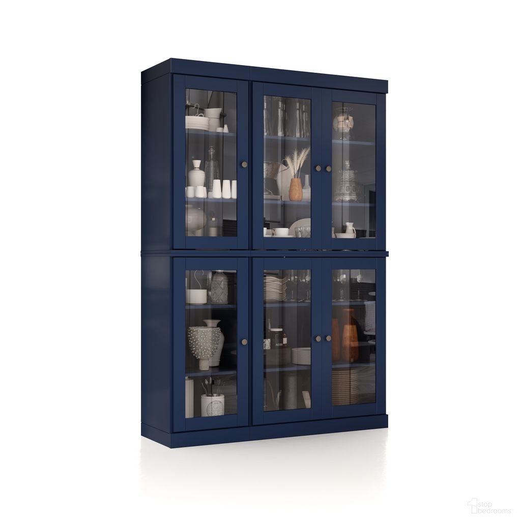 The appearance of Solid Wood 48.5" Pantry China Cabinet With Clear Glass Doors And Adjustable Shelves In Navy Blue designed by Palace Imports in the modern / contemporary interior design. This navy blue piece of furniture was selected by 1StopBedrooms from to add a touch of cosiness and style into your home. Sku: 956-15. Material: Solid Pine Wood.