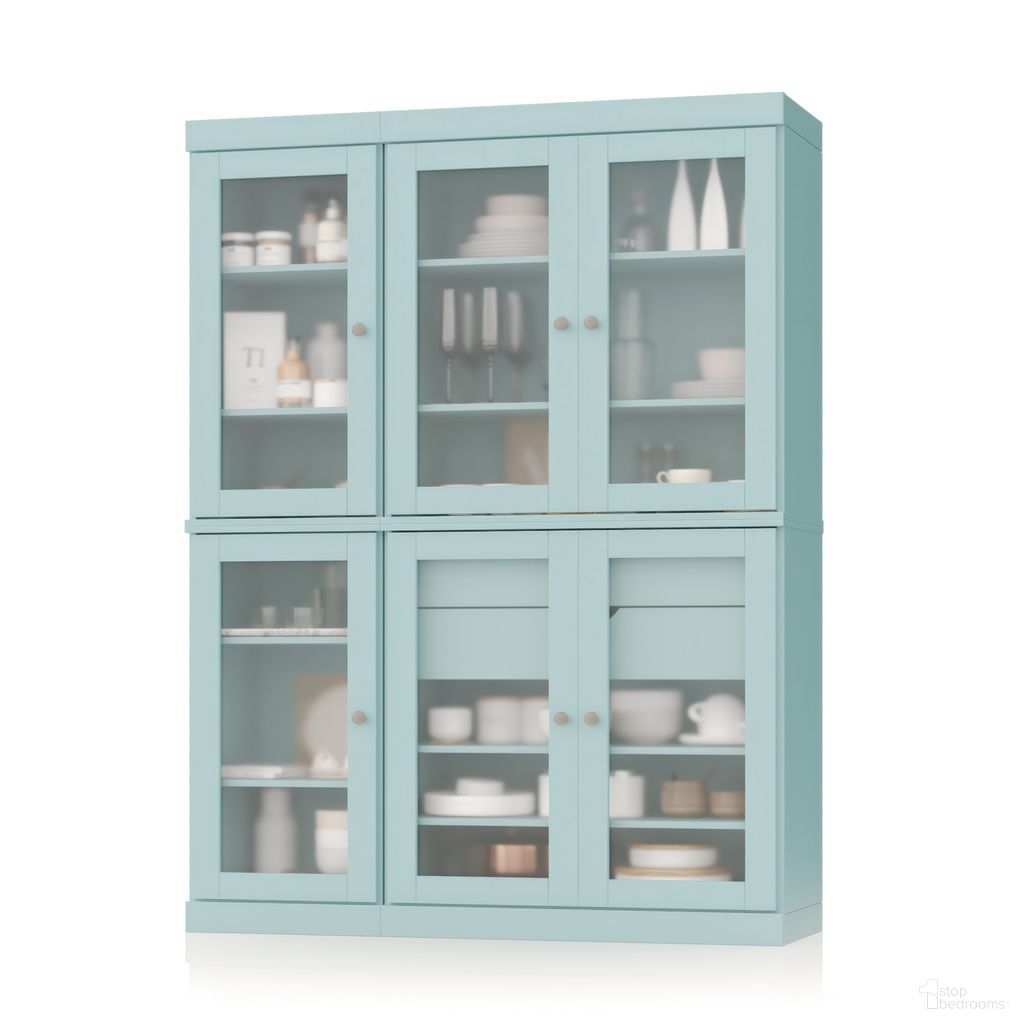 The appearance of Solid Wood 48.5" Pantry China Cabinet With Frosted Glass Doors And 2-Drawers And In Aqua designed by Palace Imports in the modern / contemporary interior design. This aqua piece of furniture was selected by 1StopBedrooms from to add a touch of cosiness and style into your home. Sku: 959-11. Material: Solid Pine Wood.