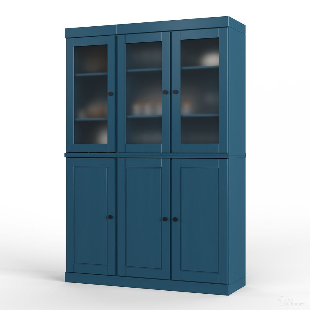 The appearance of Solid Wood 48.5" Pantry China Cabinet With Frosted Glass Doors And 2-Drawers In Teal Blue designed by Palace Imports in the modern / contemporary interior design. This teal blue piece of furniture was selected by 1StopBedrooms from to add a touch of cosiness and style into your home. Sku: 9548. Material: Solid Pine Wood.