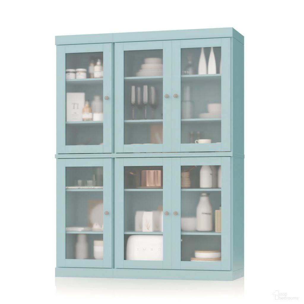 The appearance of Solid Wood 48.5" Pantry China Cabinet With Frosted Glass Doors And Adjustable Shelves In Aqua designed by Palace Imports in the modern / contemporary interior design. This aqua piece of furniture was selected by 1StopBedrooms from to add a touch of cosiness and style into your home. Sku: 957-11. Material: Solid Pine Wood.