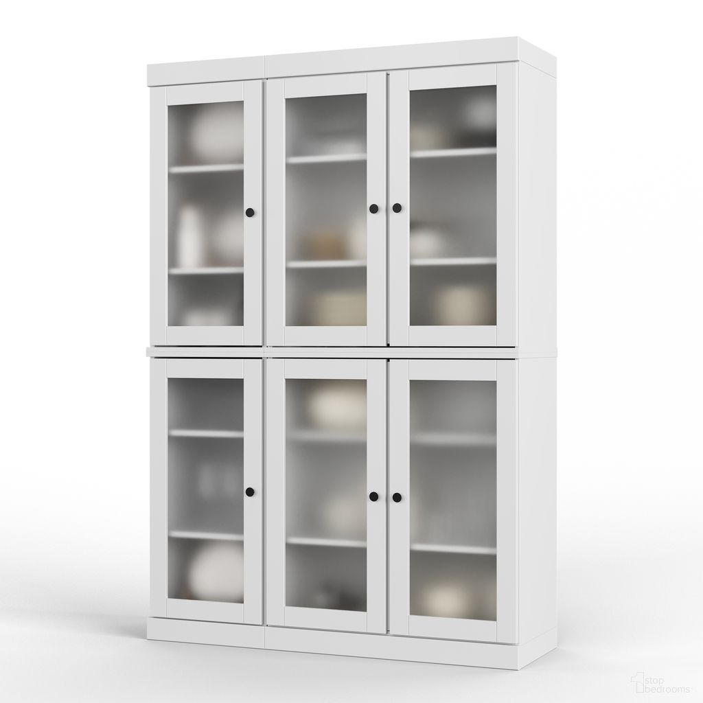 The appearance of Solid Wood 48.5" Pantry China Cabinet With Frosted Glass Doors And Adjustable Shelves In White designed by Palace Imports in the modern / contemporary interior design. This white piece of furniture  was selected by 1StopBedrooms from  to add a touch of cosiness and style into your home. Sku: 9571. Material: Solid Pine Wood.