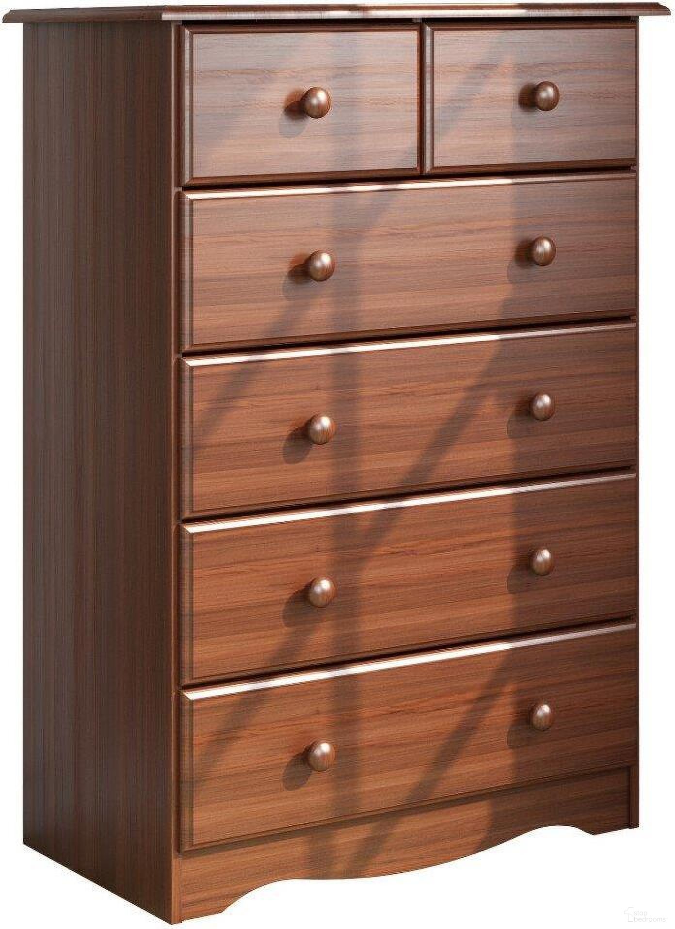 Solid Wood 6-Drawer Chest In Mocha