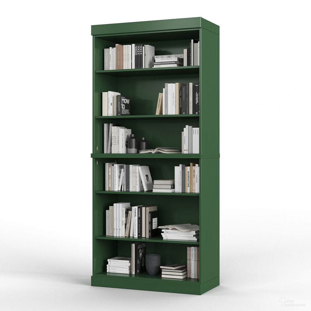 The appearance of Solid Wood 6-Shelf Bookcase With Adjustable Shelves In Green designed by Palace Imports in the modern / contemporary interior design. This green piece of furniture was selected by 1StopBedrooms from to add a touch of cosiness and style into your home. Sku: 940-12. Material: Solid Pine Wood.