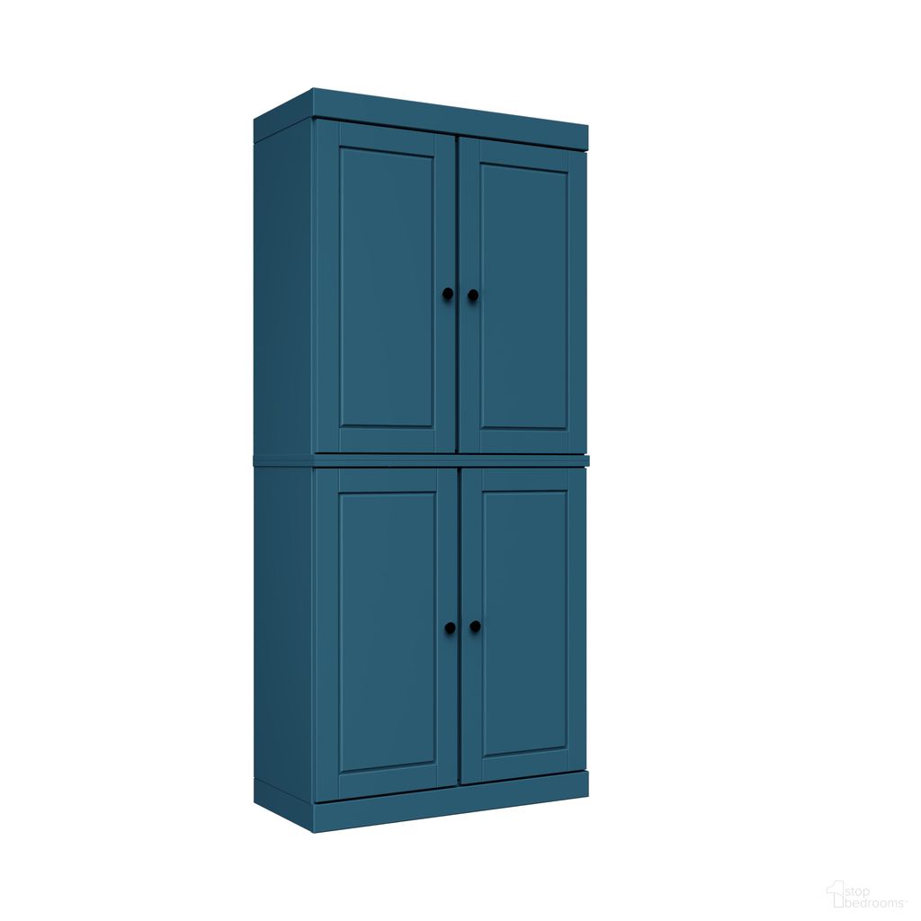 The appearance of Solid Wood 6-Shelf Bookcase With Raised Panel Doors And Adjustable Shelves In Teal Blue designed by Palace Imports in the modern / contemporary interior design. This teal blue piece of furniture  was selected by 1StopBedrooms from  to add a touch of cosiness and style into your home. Sku: 9908. Material: Solid Pine Wood.