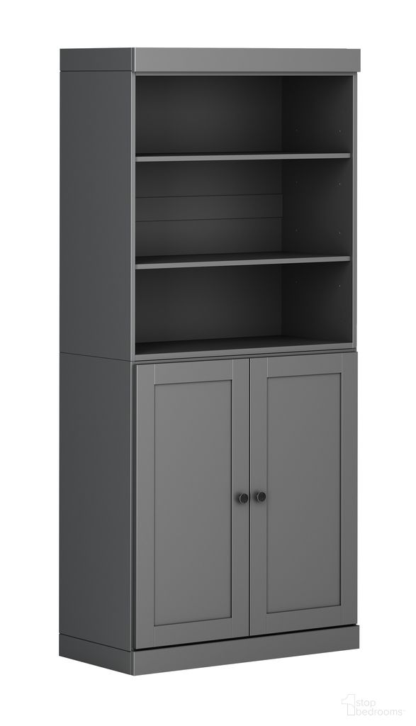 The appearance of Solid Wood 6-Shelf Bookcase With Shaker Doors And Adjustable Shelves In Gray designed by Palace Imports in the modern / contemporary interior design. This gray piece of furniture was selected by 1StopBedrooms from to add a touch of cosiness and style into your home. Sku: 3145. Material: Solid Pine Wood.