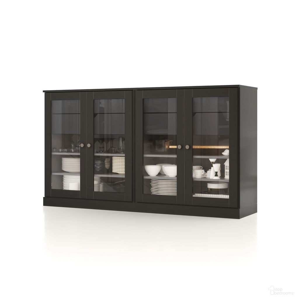 The appearance of Solid Wood 64" Sideboard With Clear Glass Doors And 4-Drawers In Black designed by Palace Imports in the modern / contemporary interior design. This black piece of furniture was selected by 1StopBedrooms from to add a touch of cosiness and style into your home. Sku: 9767. Material: Solid Pine Wood.