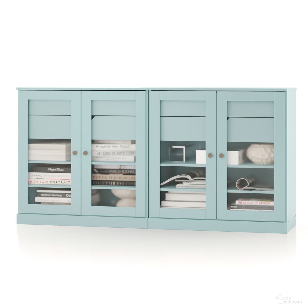 The appearance of Solid Wood 64" Sideboard With Frosted Glass Doors And 4-Drawers In Aqua designed by Palace Imports in the modern / contemporary interior design. This aqua piece of furniture was selected by 1StopBedrooms from to add a touch of cosiness and style into your home. Sku: 977-11. Material: Solid Pine Wood.