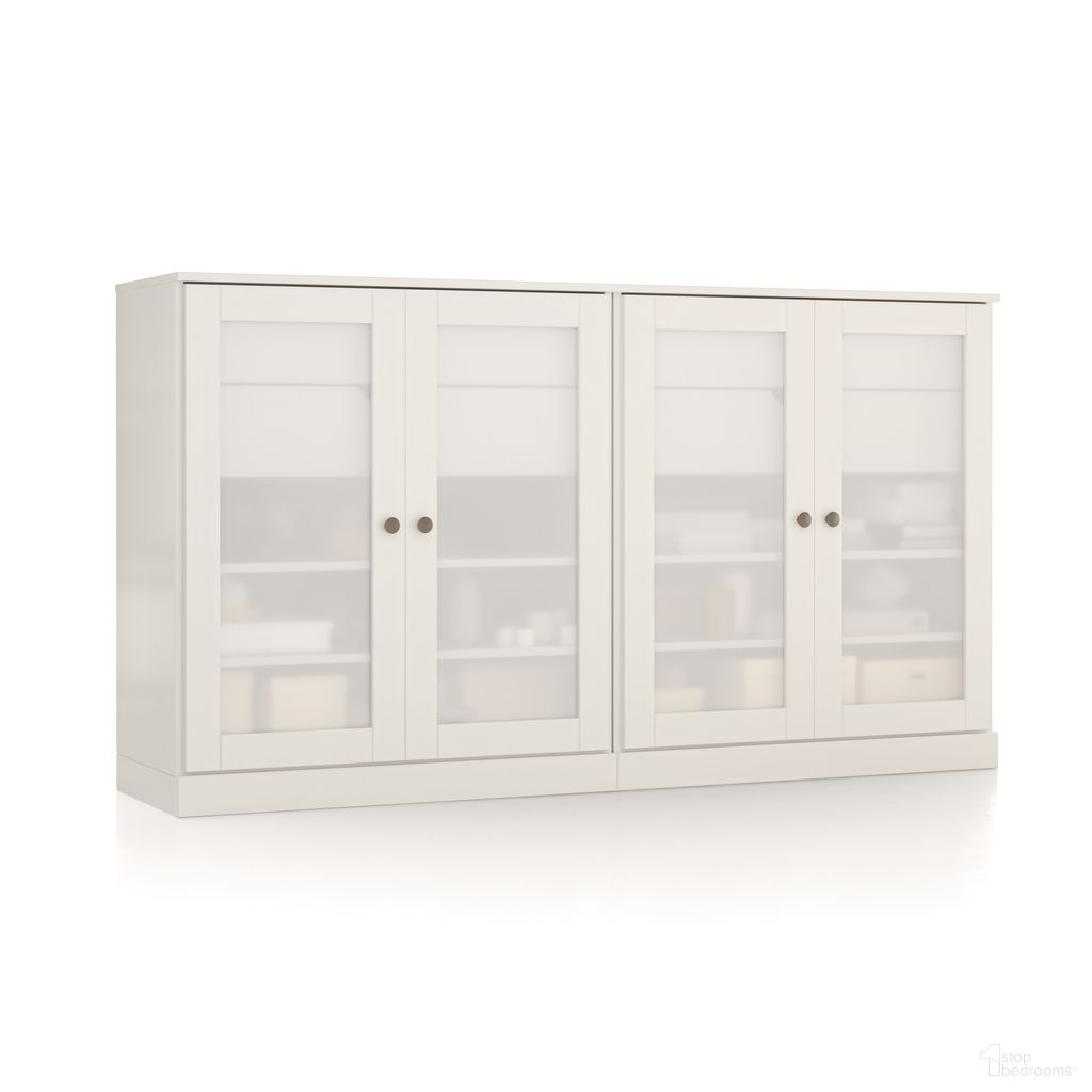 The appearance of Solid Wood 64" Sideboard With Frosted Glass Doors And 4-Drawers In White designed by Palace Imports in the modern / contemporary interior design. This white piece of furniture  was selected by 1StopBedrooms from  to add a touch of cosiness and style into your home. Sku: 9771. Material: Solid Pine Wood.