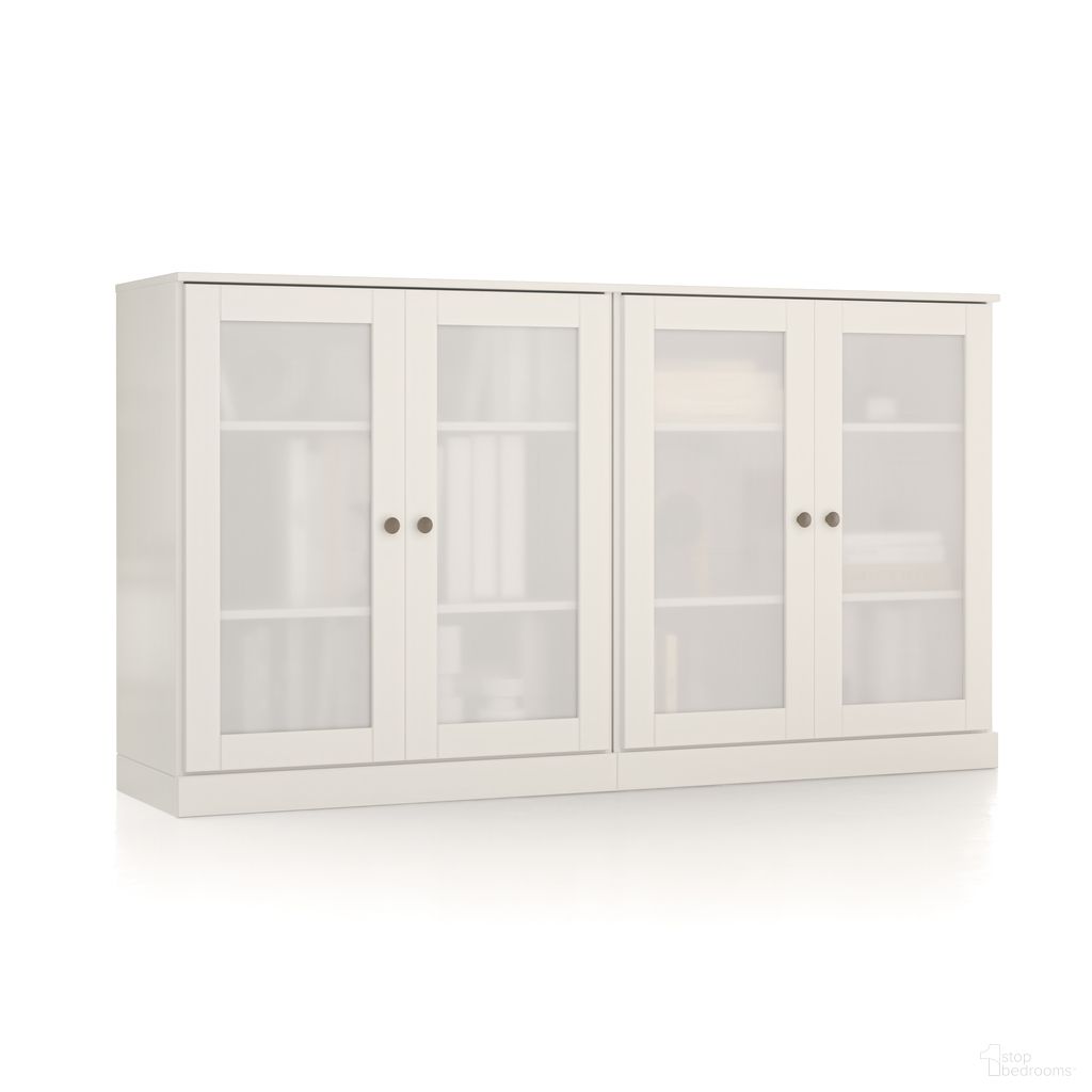 The appearance of Solid Wood 64" Sideboard With Frosted Glass Doors And Adjustable Shelves In White designed by Palace Imports in the modern / contemporary interior design. This white piece of furniture  was selected by 1StopBedrooms from  to add a touch of cosiness and style into your home. Sku: 9741. Material: Solid Pine Wood.