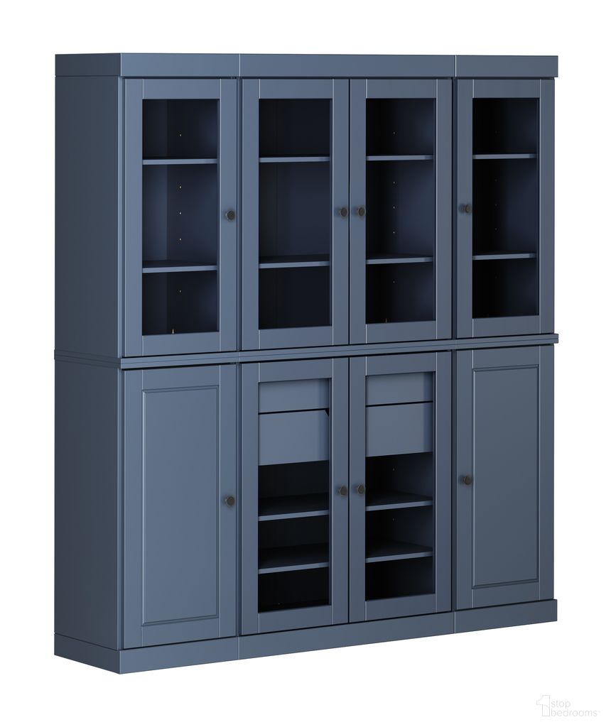 The appearance of Solid Wood 65" Pantry China Cabinet With Clear Glass Doors And 2-Drawers In Antique Blue designed by Palace Imports in the modern / contemporary interior design. This antique blue piece of furniture was selected by 1StopBedrooms from to add a touch of cosiness and style into your home. Sku: 960-16. Material: Solid Pine Wood.