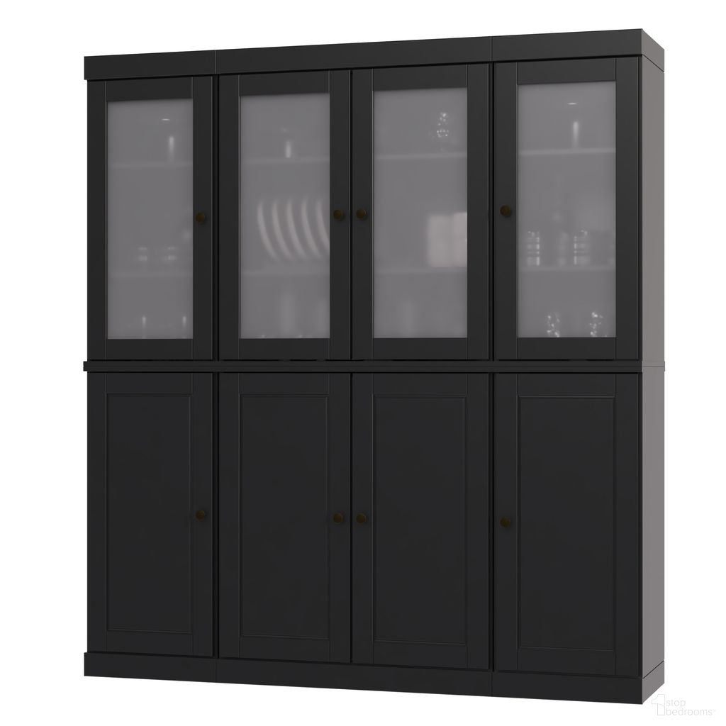 The appearance of Solid Wood 65" Pantry China Cabinet With Frosted Glass Doors And 2-Drawers In Black designed by Palace Imports in the modern / contemporary interior design. This black piece of furniture was selected by 1StopBedrooms from to add a touch of cosiness and style into your home. Sku: 9687. Material: Solid Pine Wood.