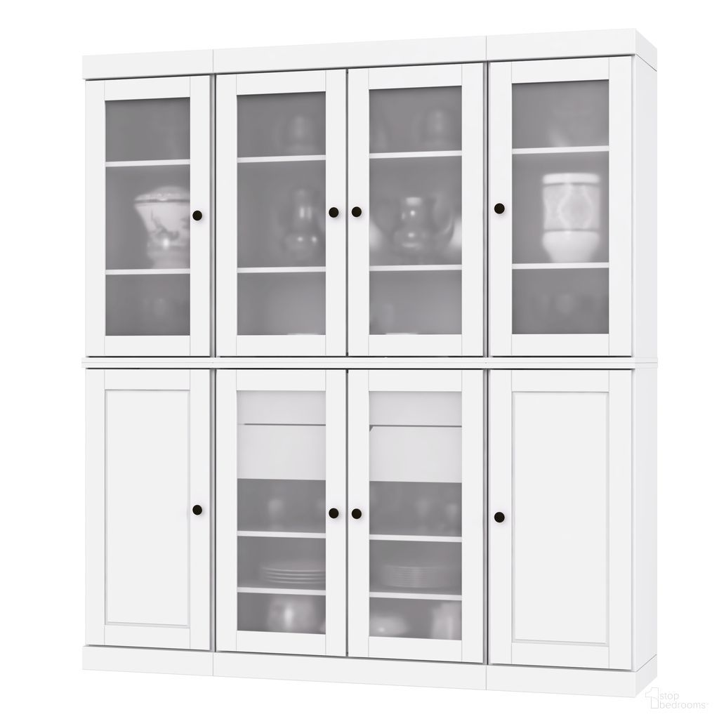 The appearance of Solid Wood 65" Pantry China Cabinet With Frosted Glass Doors And 2-Drawers In White designed by Palace Imports in the modern / contemporary interior design. This white piece of furniture was selected by 1StopBedrooms from to add a touch of cosiness and style into your home. Sku: 9661. Material: Solid Pine Wood.