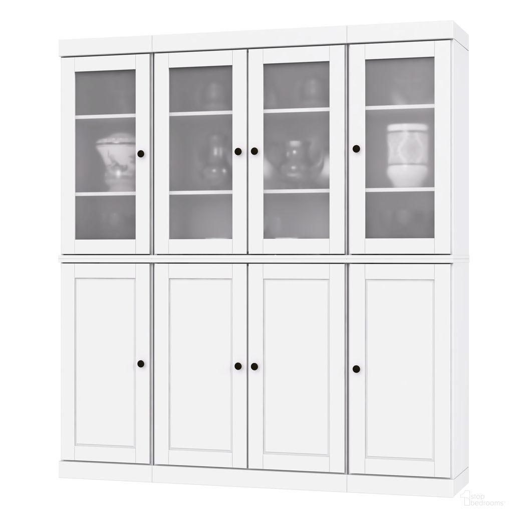 The appearance of Solid Wood 65" Pantry China Cabinet With Frosted Glass Doors And 2-Drawers In White designed by Palace Imports in the modern / contemporary interior design. This white piece of furniture was selected by 1StopBedrooms from to add a touch of cosiness and style into your home. Sku: 9681. Material: Solid Pine Wood.